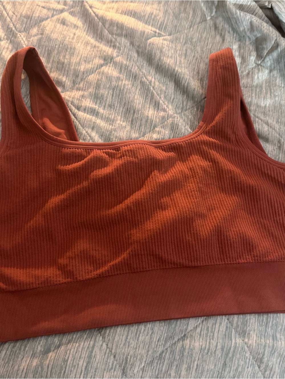 Harper Wilde Ribbed Scoop Neck Bralette - Terracotta Rust - Size 3X